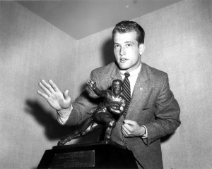 Paul Hornung with Heisman Trophy, 1956